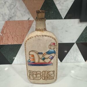 Leather Wrapped Folk Art Decantur/Flask